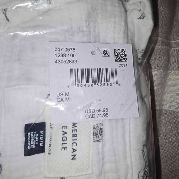 AE Aerie Halloween Skeleton Cotton Gauze Pajama Set Size MED - Picture 6 of 9